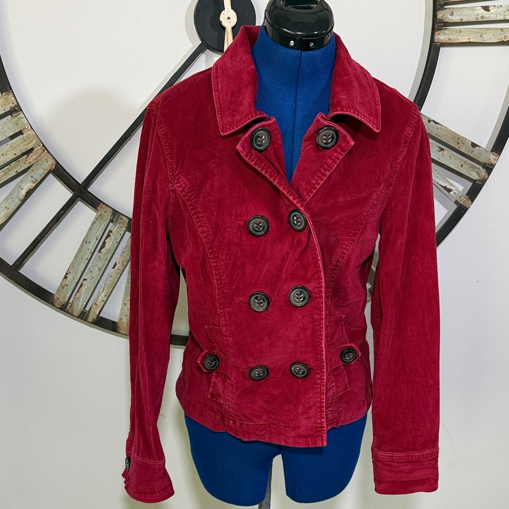 Caslan Red Double-Breasted Jacket